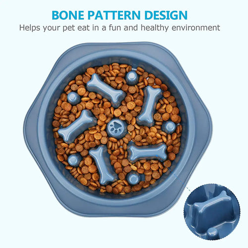 Load image into Gallery viewer, Slow Feeder Bone Design Pet Bowl
