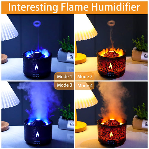 Load image into Gallery viewer, Volcano Fire Flame Air Humidifier Aroma Diffuser Essential Oil
