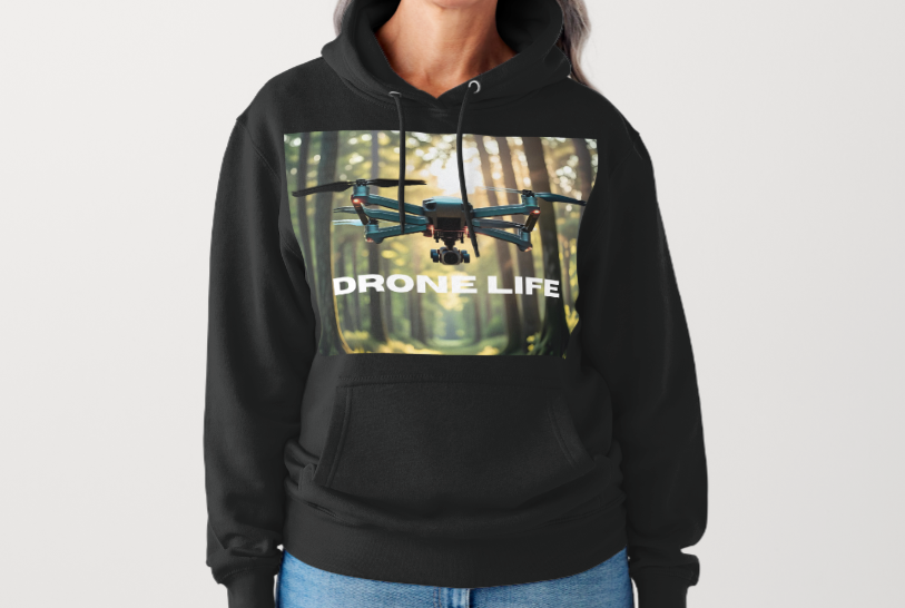 Hoodie  black 60% cotton 40% polyester for a vivid finish and all day comfort