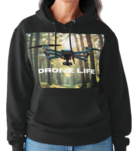 Hoodie  black 60% cotton 40% polyester for a vivid finish and all day comfort