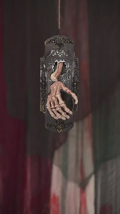 Load and play video in Gallery viewer, Halloween Funny Doorbell Induction Spray Doorbell Sound Induction Venue Layout Haunted House Halloween Terror

