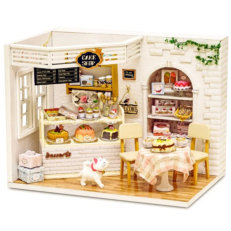 DIY Miniature Dollhouse Kit with Dust Cover