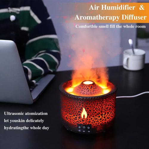 Load image into Gallery viewer, Volcano Fire Flame Air Humidifier Aroma Diffuser Essential Oil
