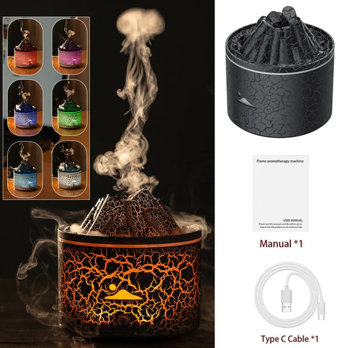 Load image into Gallery viewer, Volcano Fire Flame Air Humidifier Aroma Diffuser Essential Oil
